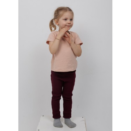 Детские лосины в рубчик Бордовый